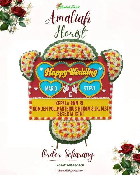 Papan Bunga Pernikahan Kecubung